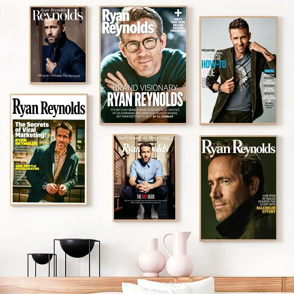 actor Ryan Reynolds Poster Poster HD Frameless Creamy Style Home Decor Wall Art for Living Room Bedroom Gift
