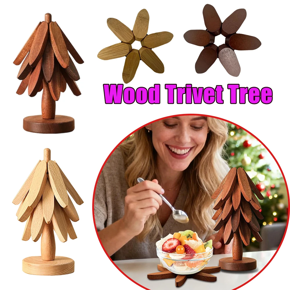 

Christmas Tree Trivet Heat Resistant Placemat Moso Bamboo Plates Bowls Kitchen Table Decor Holiday Home Decor Christmas Gifts