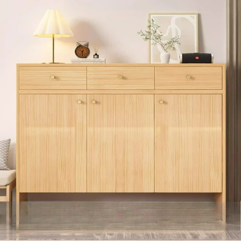 lt pure solid wood shoe cabinet enters the door for storage and home use, multi-layer solid wood porch cabinet