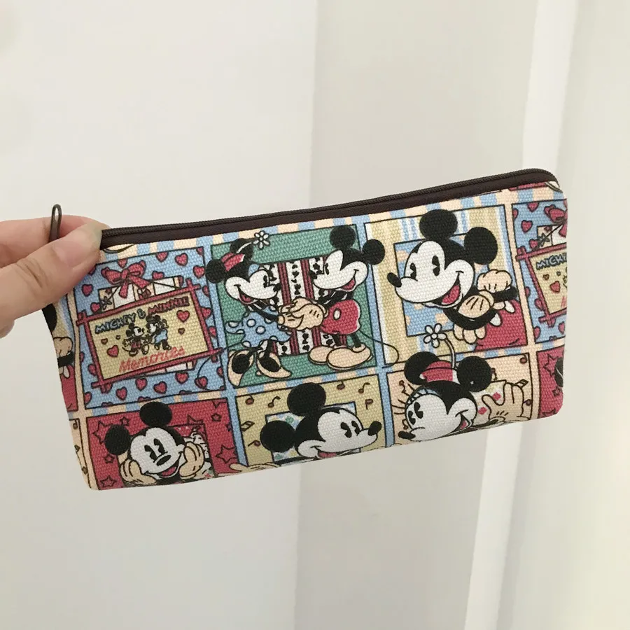 Disney Cartoon Mickey Mouse Cosmetic Storage Bag Kawaii Pattern Minnie Mouse borse per il trucco da viaggio per donna pochette portatile