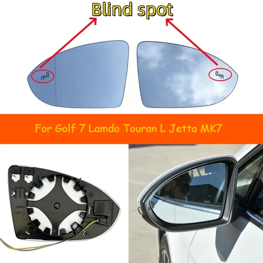 

Автомобильное светодиодное предупреждение, широкоугольное зеркало с подогревом для Volkswagen Golf 7 Lamdo Touran L Jetta MK7, линза зеркала заднего вида