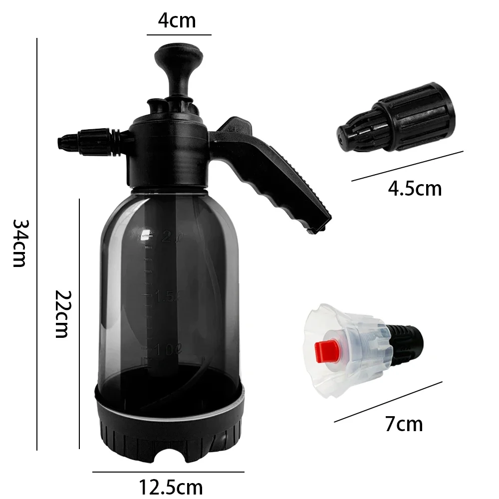 Buse de pulvérisation de mousse de pompe à main pour voiture, rondelle pneumatique à main, canon à mousse de neige, lavage automatique, bouteille de pulvérisation pour la maison, les livres de voiture, 2L