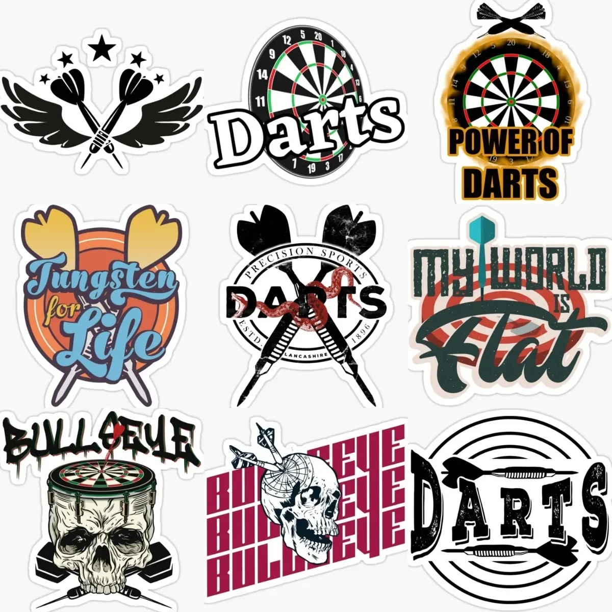 

Darts180 Precision Dartboard Player Waterproof Sticker for Motorcycle Window Laptop Bumper Car Bicycle Wall Room Table Fridge