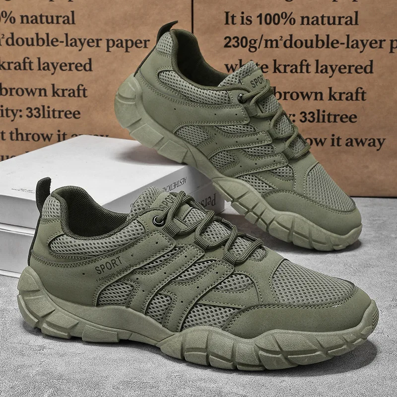 

Summer Green Trekking Shoes Men Breathable Anti-Slip Walking Shoes for Men Casual Outdoor Sneakers Man 2025 chaussures de marche