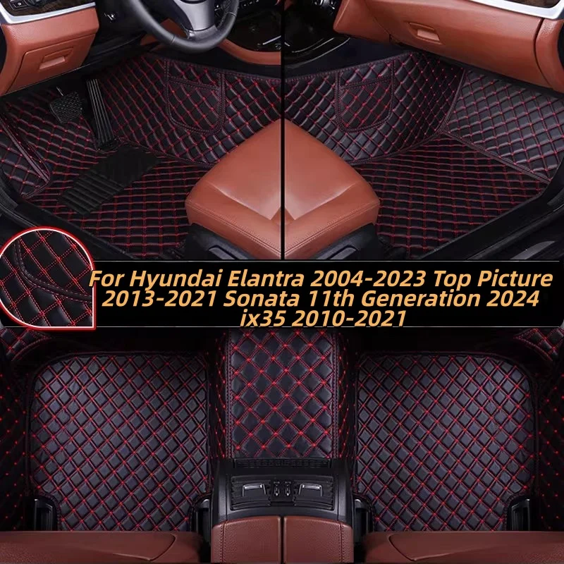 Custom Car Floor Mats Anti Slip Top Picture 2013-2021 Sonata 11th Generation 2024 Carpets Foot Coche For Hyundai  Elantra