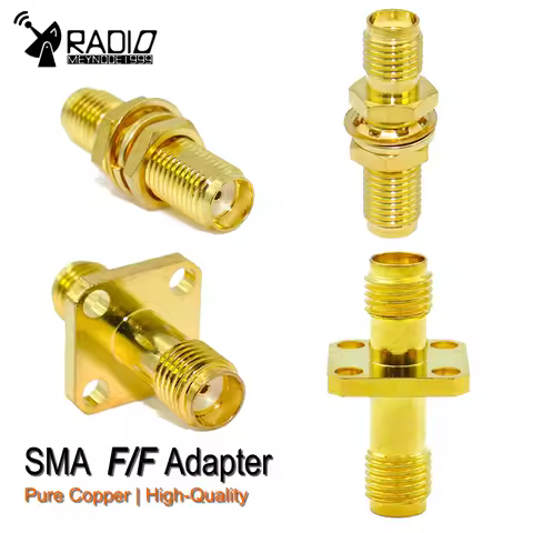 SMA Female to SMA Female Connector 4 Hole Flange Socket Bulkhead Panel Mount Washer Nut RF Coaxial SMA Adapter Straight