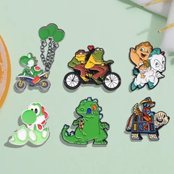 Green Dinosaur Enamel Pins Decoration Brooch Perfect Gift For Programmer Friends And Family Holiday Fashion Clothing Accessories