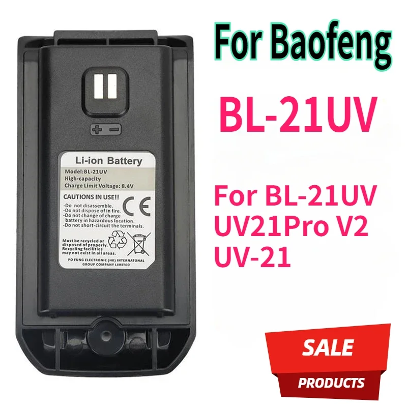 

BL-21UV For Baofeng UV-21 Pro Li-ion Battery High Capacity Type-C Charging Compatible with UV21Pro V2 UV-21 Two Way Radios