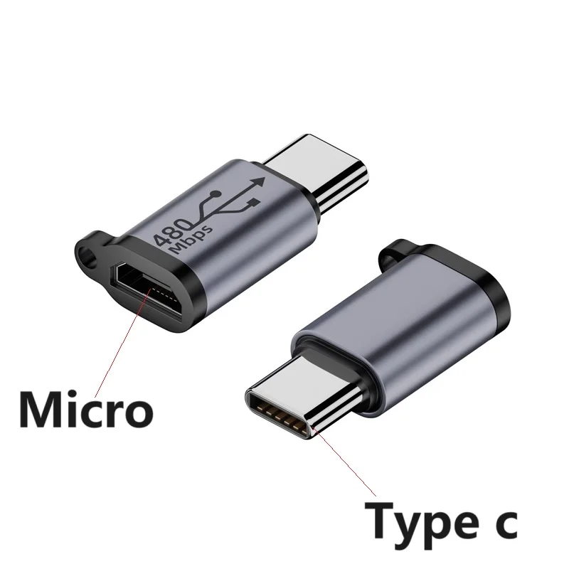 10pcs 18W 5V 2A 480Mbps Mafe to female Type-c to Micro Adapter Micro to Type-c mini usb Fast Charging Connector for Phone Tablet