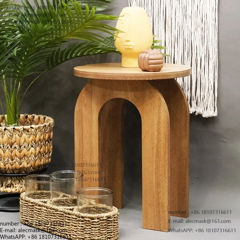 

Natural wooden side table for home decoration