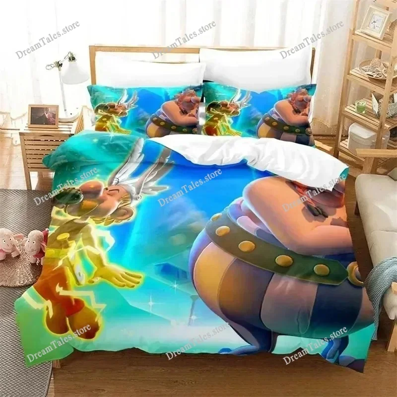

3D Print Anime Gaul Hero Asterix Bedding Set,Girls Adult Single Twin Queen Size,Duvet Cover Pillowcase Bedding741