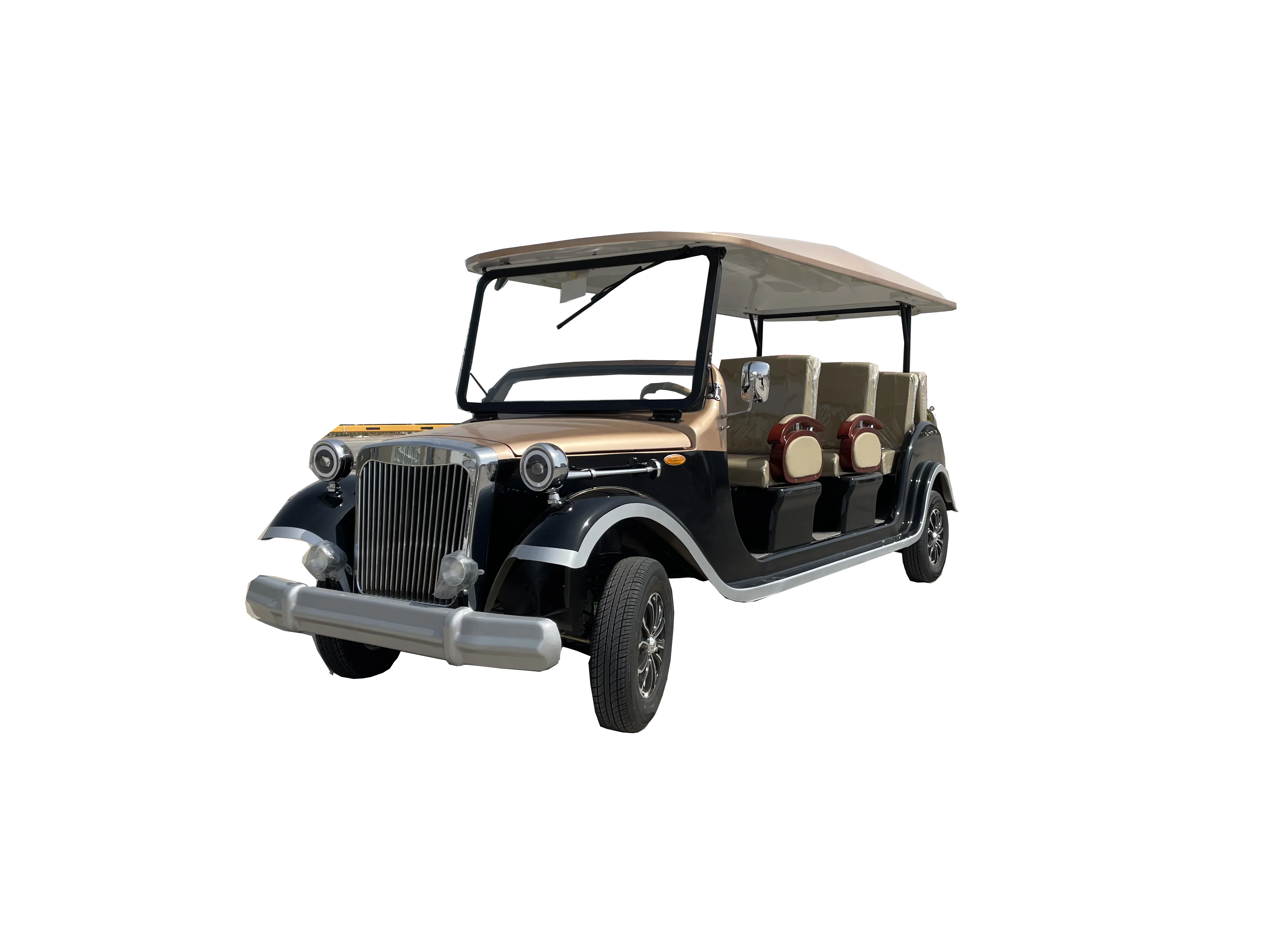 

Electric Antique Sightseeing Car 4 Wheel Drive Retro Classic Car Customized MacPherson Suspension Electric Vintage Golf Cart