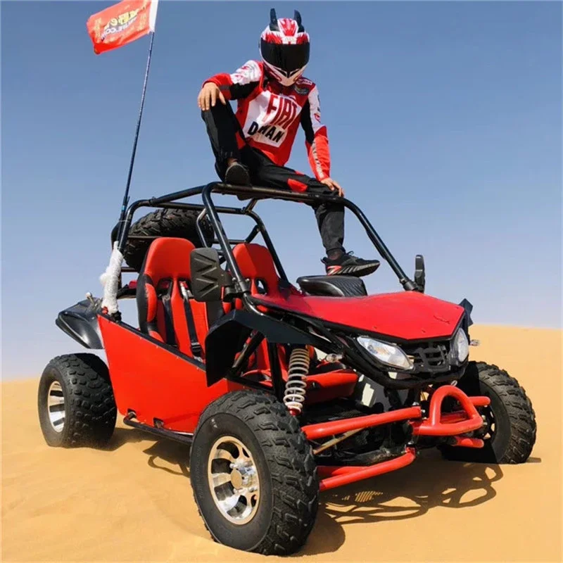Benzin-/Elektro-Einzel-/Doppel-Go-Kart für Erwachsene, ATV, großes Strandbike, Allrad-Offroad-Motorrad