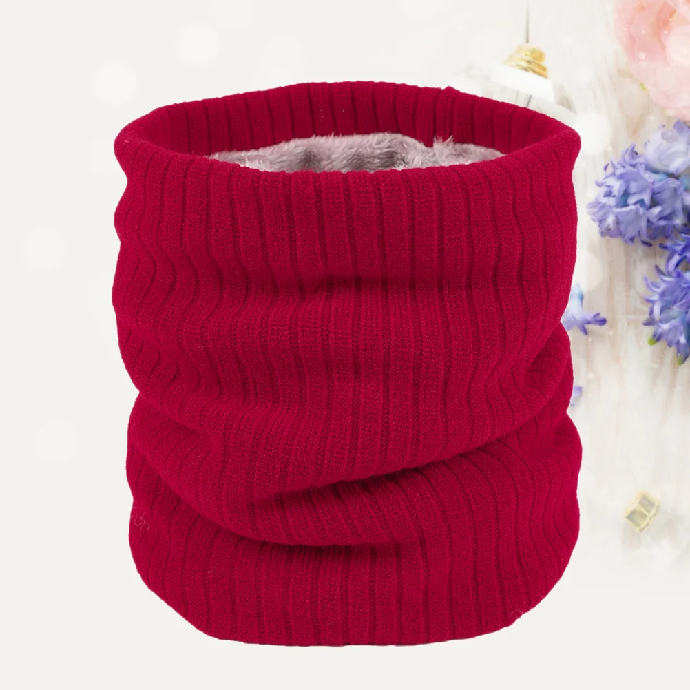 الشتاء الأحمر طبقة مزدوجة الصوف مبطن طوق متماسكة وشاح دافئ أنيق لون نقي تصميم كل مباراة التبعي