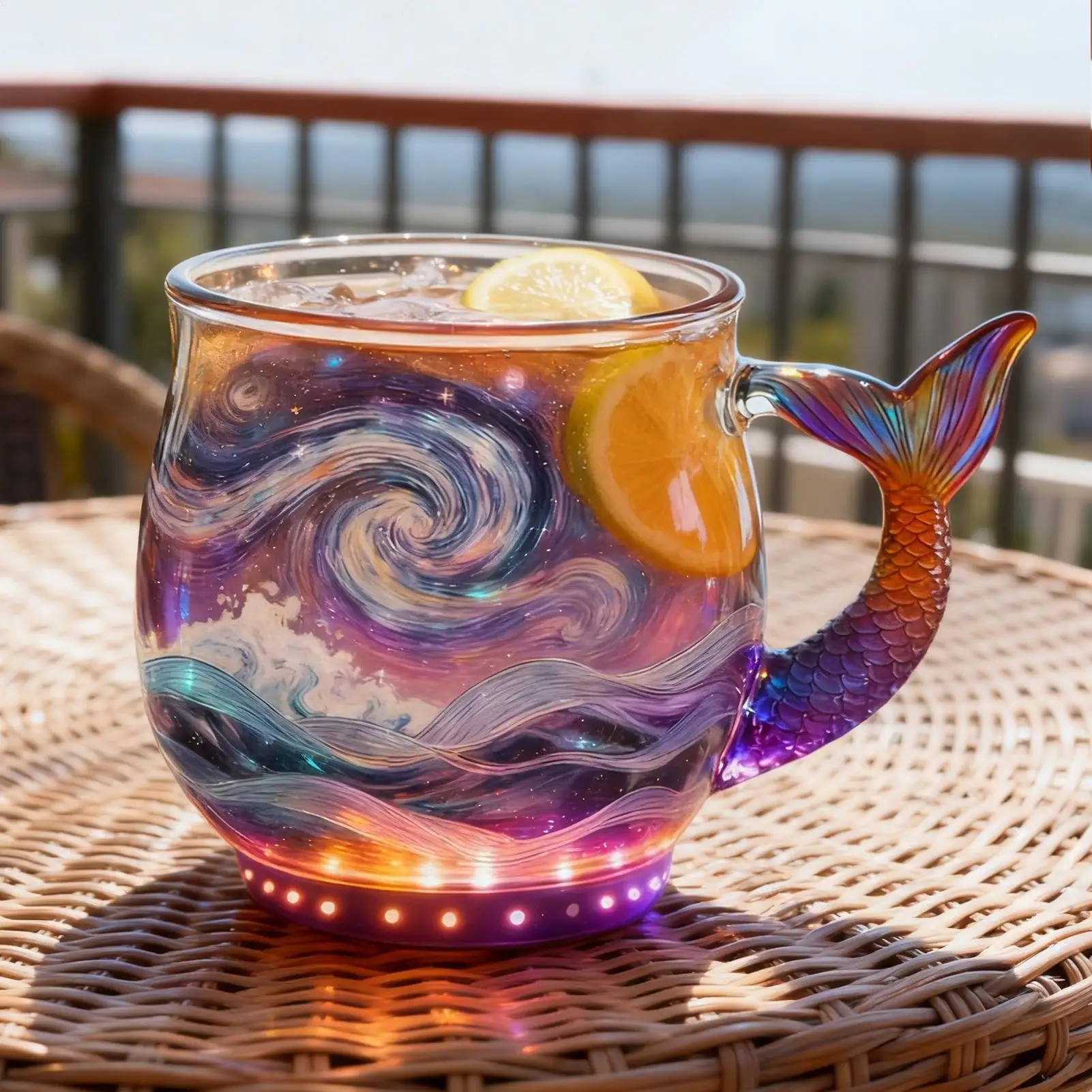 أكواب القهوة الزجاجية موجة البحر درينكوير كؤوس القهوة حورية البحر أكواب الشرب للمشروبات الباردة الساخنة الحليب عصير الماء ديكور المنزل