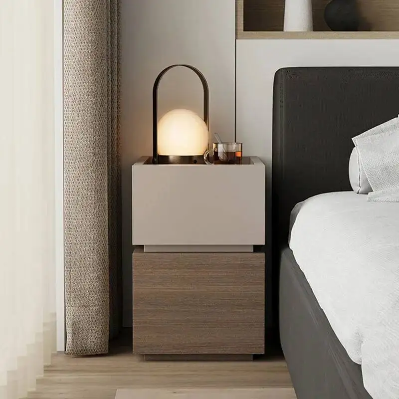 Minimalistischer klassischer Nachttisch, europäischer einfacher Glamour-Nachttisch, gemütliche Aufbewahrung, Comodini-Kamera, Letto-Schlafzimmermöbel
