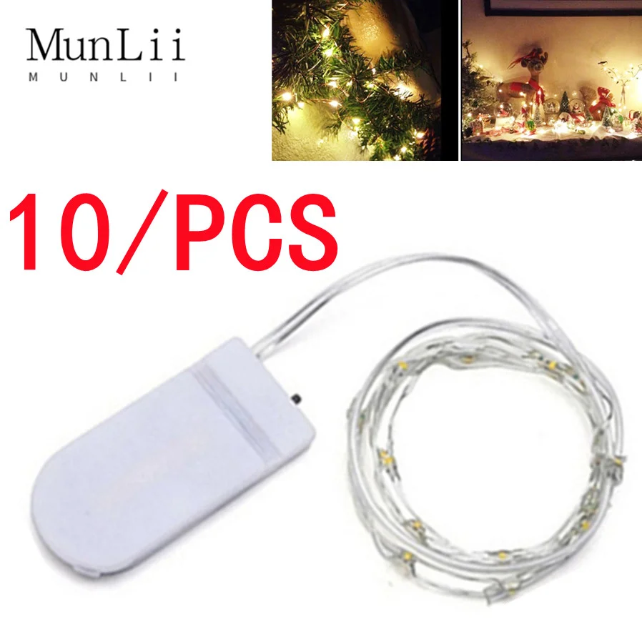 10 pcs LED Copper Wire String Lights LED Fairy String Lights Battery Operated Outdoor Waterproof Bottle Light For Bedroom Decor