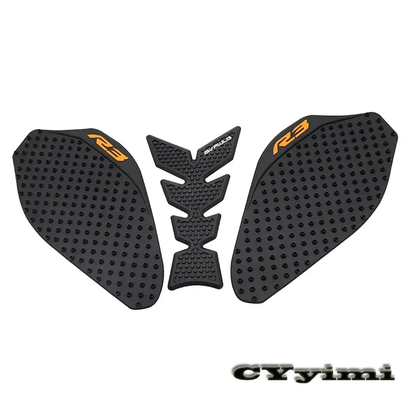 For YZF R3 YZFR3 2019 2020 Non-Slip Motorcycle Tank Pad Gas Side Sticker Fishbone Knee Protector Decals view 3