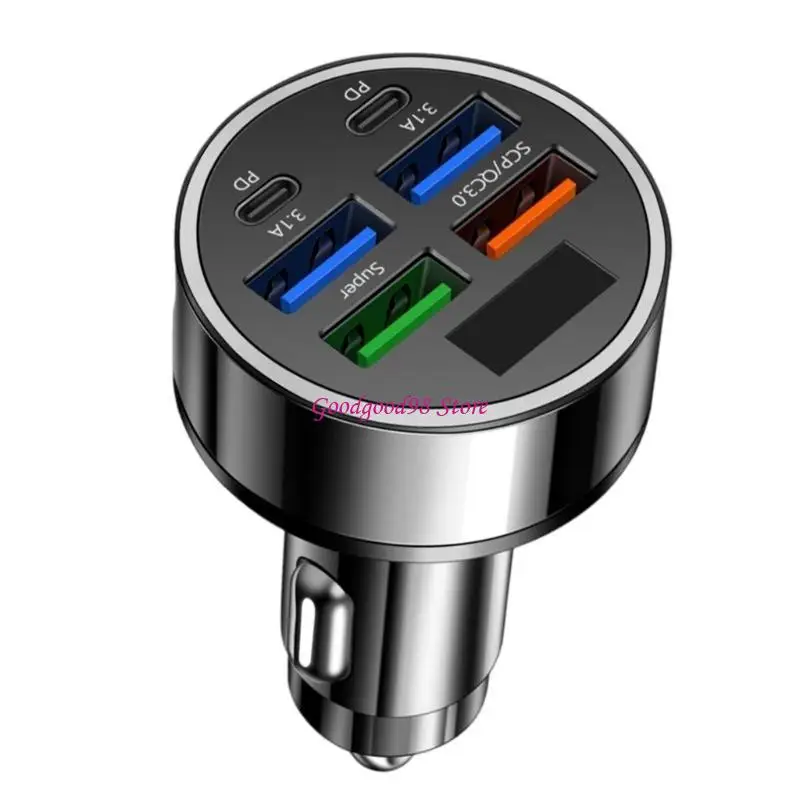 

Speed 6Port Car USB/USB C Fast (PD5V-3.1A+QC3.0) for Phone