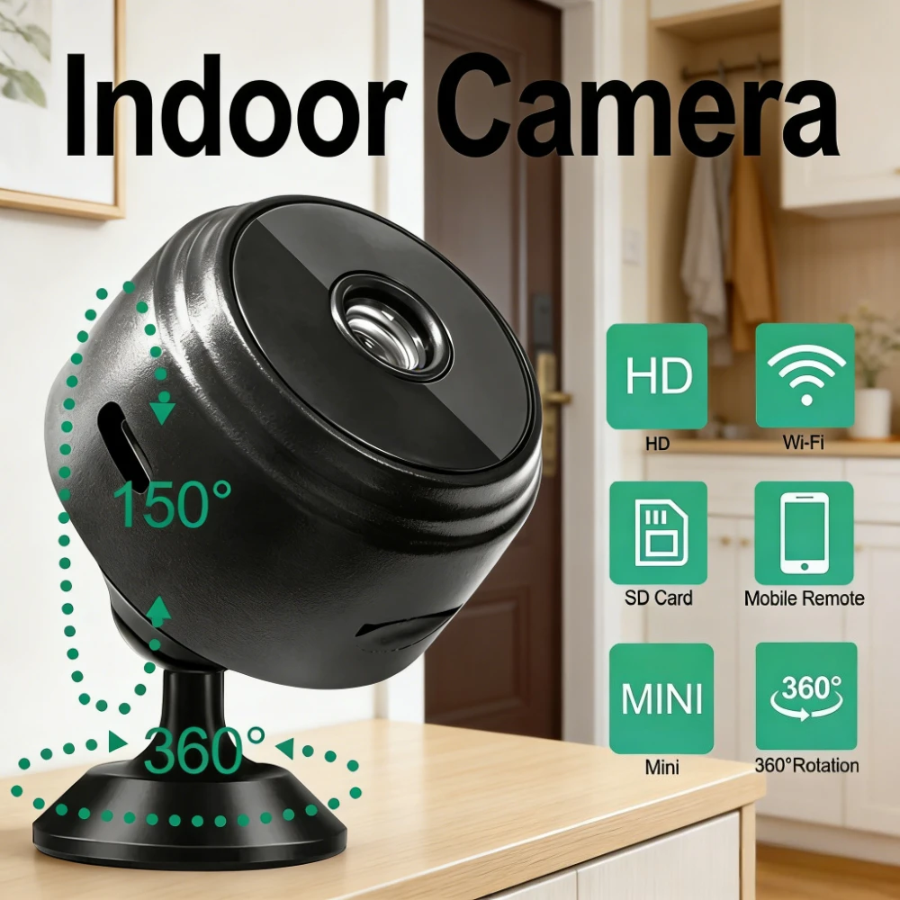 

Миниатюрная беспроводная видеокамера-рекордер с Wi-Fi, мини-камера для видеонаблюдения, камера для обеспечения безопасности, умная домашняя камера