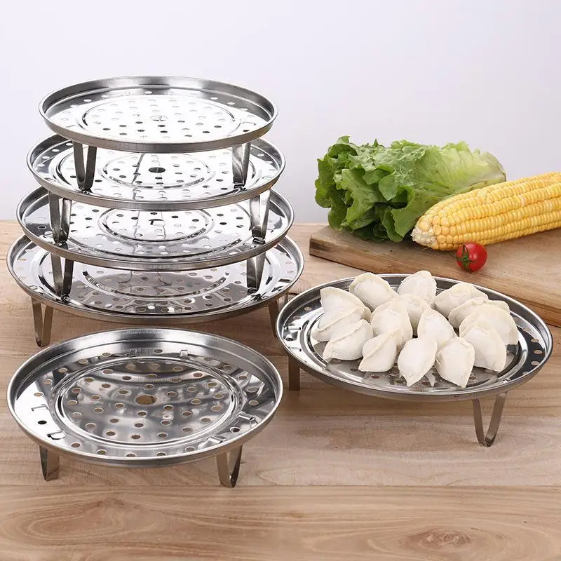 Stainless Steel Steamer Rack Kitchen Steam Tray Elevated Food Steaming Stand Pot Insert Rack Cooking Accessories For Home