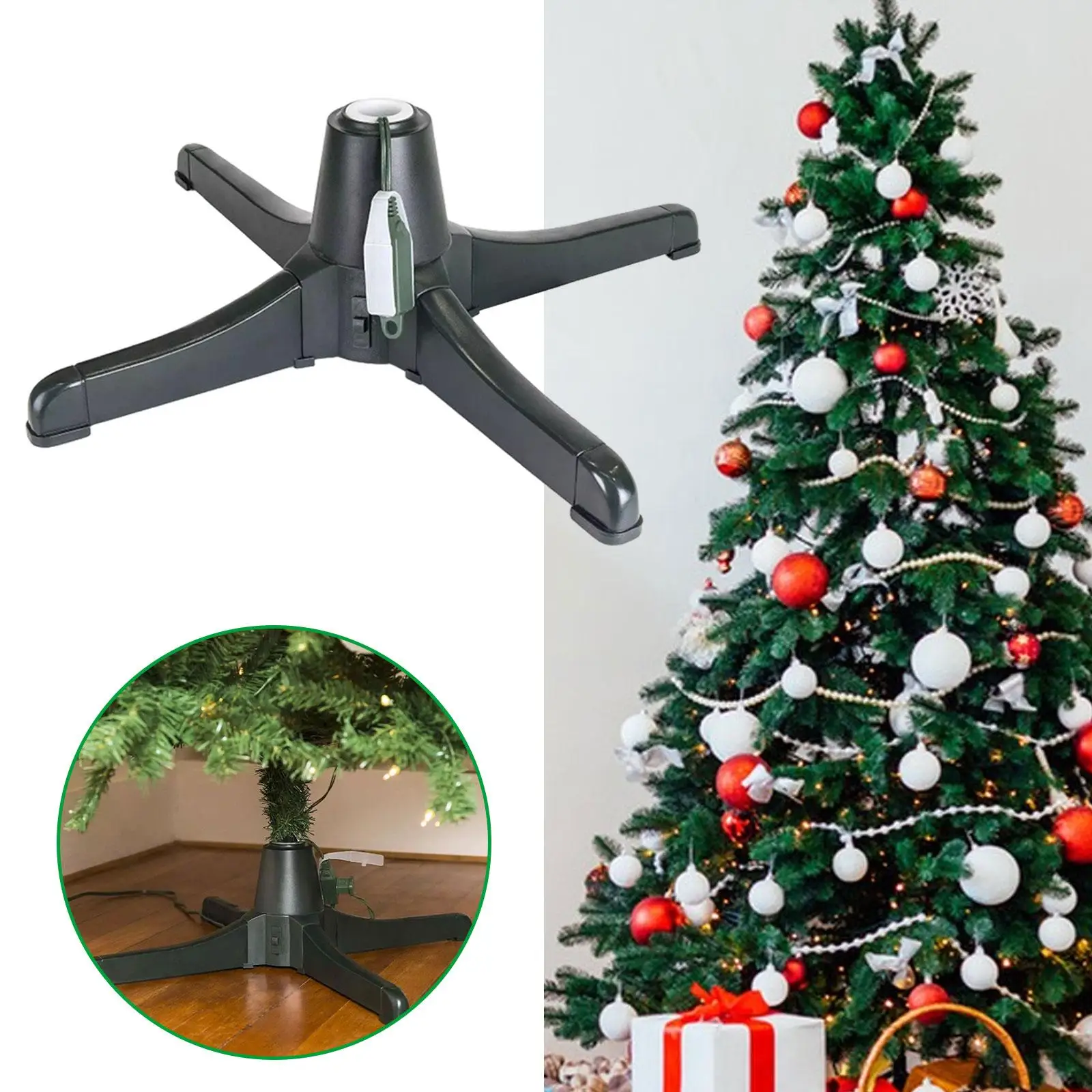 Electric Christmas Tree Stand Electric Xmas Tree Stand 360 Degree Rotating Tree Stand for Yard Indoor Outdoor Living Room Decor