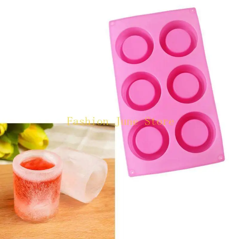 N5KA Bottle Mold Set Silicone Cup Mold Resin Casting Craft Without Lid 6-Cavity