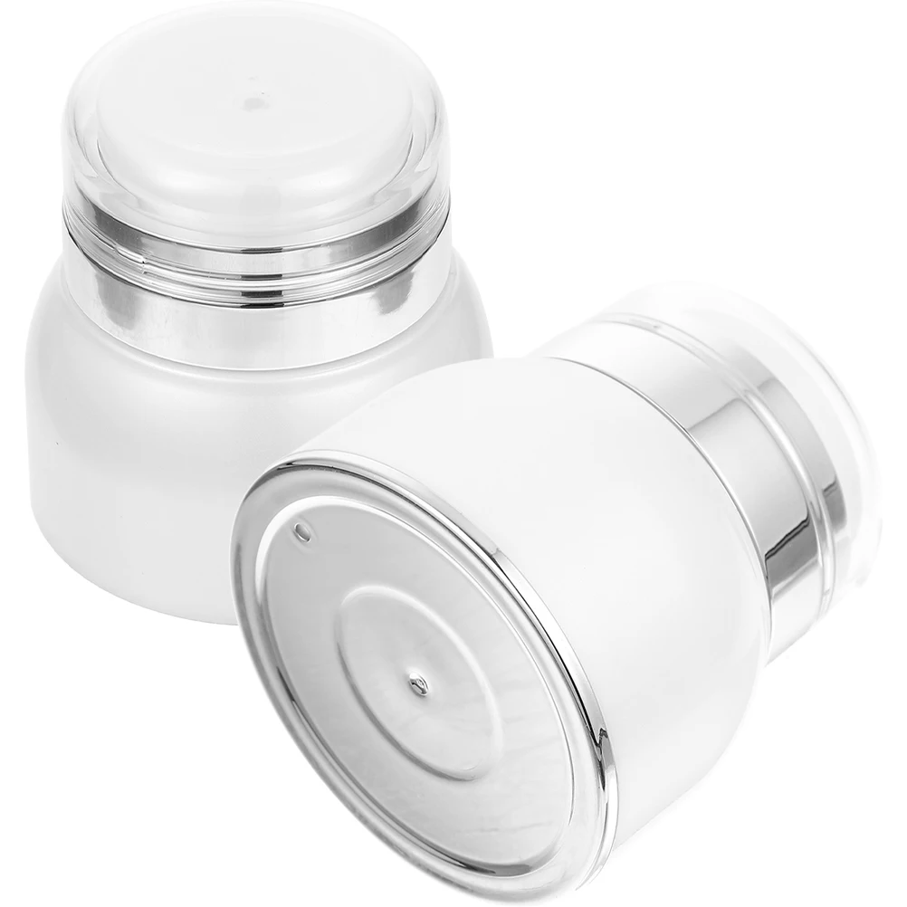 

2pcs Airless Pump Lotion Container Leak Proof Travel Skincare Bottles Jars Reusable Travel Toiletry Containers For