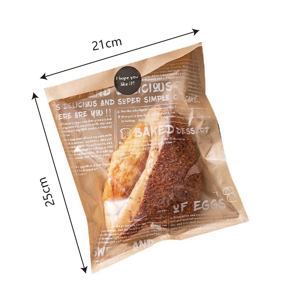 50 Stück durchsichtige Backbeutel aus fettdichtem Papier mit Aufklebern für Geburtstagsfeiern, Kekse/Keks/Brot/Donut/Kuchenverpackungen – Detail 7