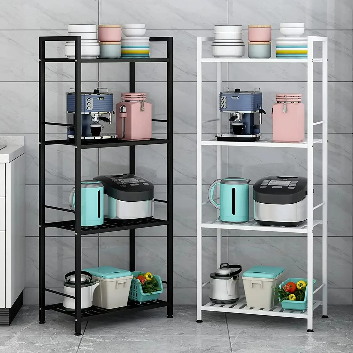 

Standing Storage Shelving Unit Metal Storage Shelf Heavy Duty Organizer Rack Kitchen Living Room Outdoor Flower Stand Shelves A