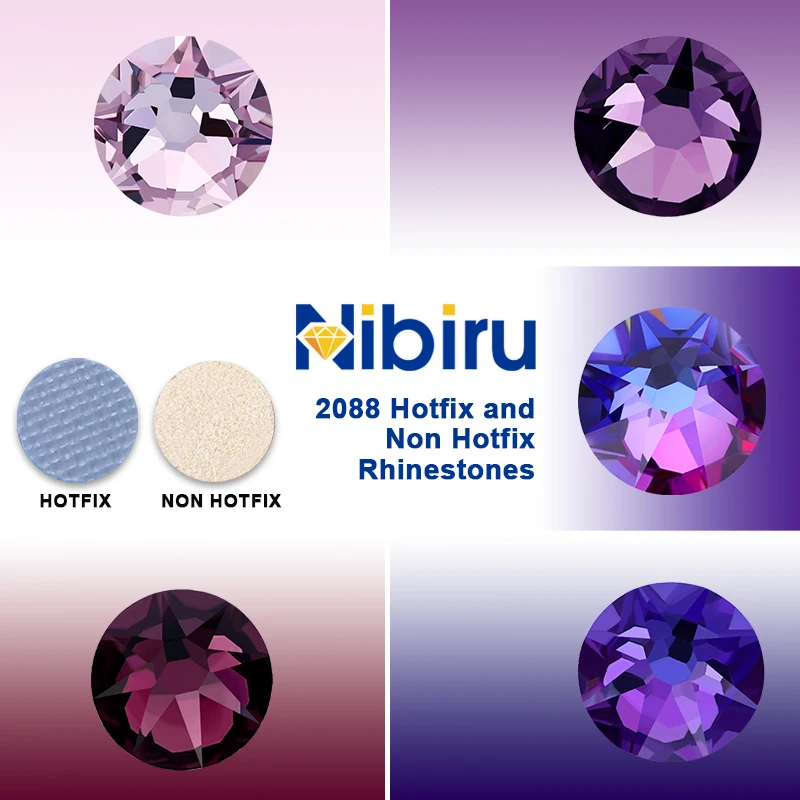 

Nibiru 2088 Purple Series Non-Hotfix & Hotfix Rhinestones 8Big 8Small Top Quality Crystal for DIY Clothing Nail Craft Decoration
