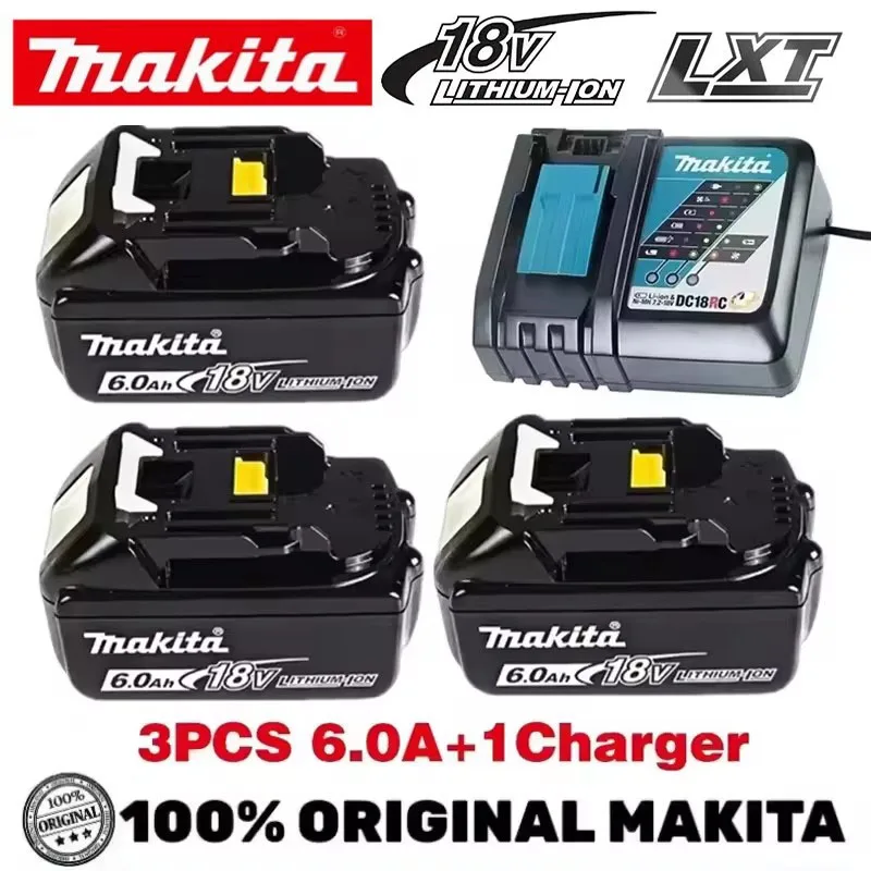 100% Original Makita BL1860B 18V 6Ah Lithium Battery Rechargeable,Compatible With BL1830 BL1850 Makita 18V Power Tool Battery