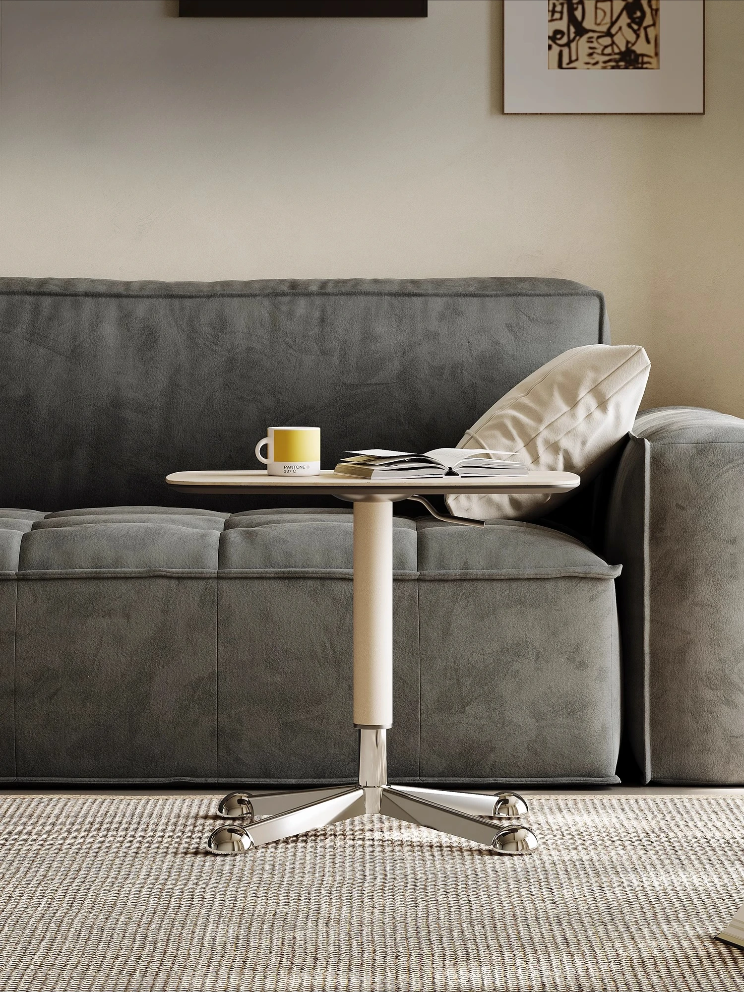 Slate lift sofa side table creative movable bedside table small coffee table