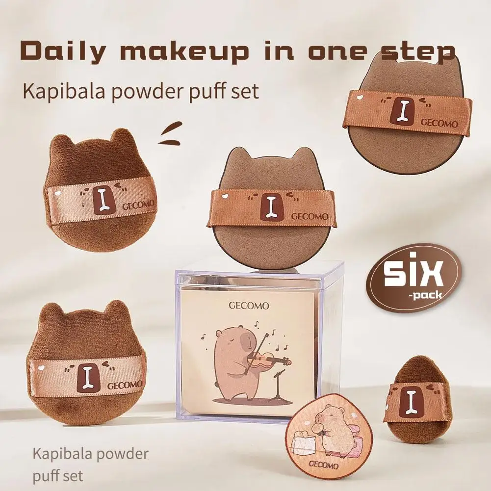 Huidvriendelijke Capybara Poederdons Mini Super Zacht Draagbaar Droog Gebruik En Bladerdeeg Make-up Nat Duimkussen Gebruik Gereedschap Luchtdroog W6T9