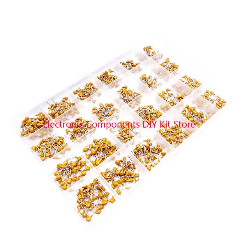 480pcs Monolithic Ceramic Capacitor Kit 24 Kinds of Capacitors 10pF-10uF Induction Ceramic Capacitor Sample Case 1uF 0.22uF
