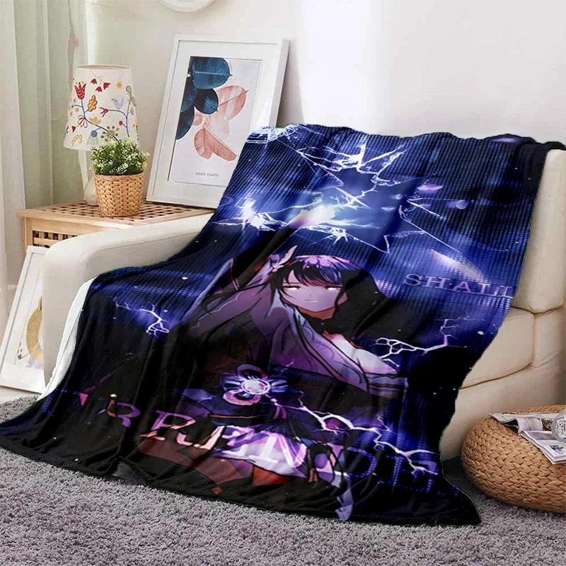 Cartoon Genshin Printed oversized manta sofa bed cover soft and hairy blanket plaid Soft Warm Flannel Throw Blankets Fans