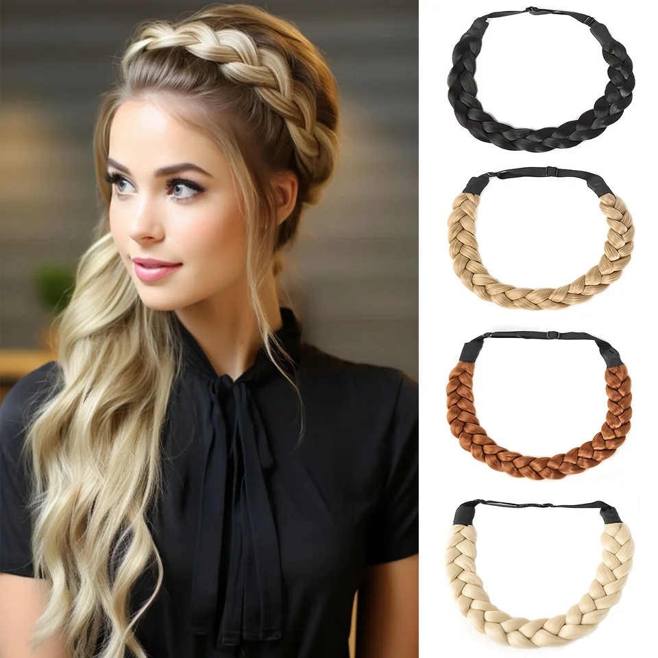 LUPU Synthetic Premium Adjustable Handmade Braided Elastic Band Hair Fashion Braiding Hair Headband Headwear For Women