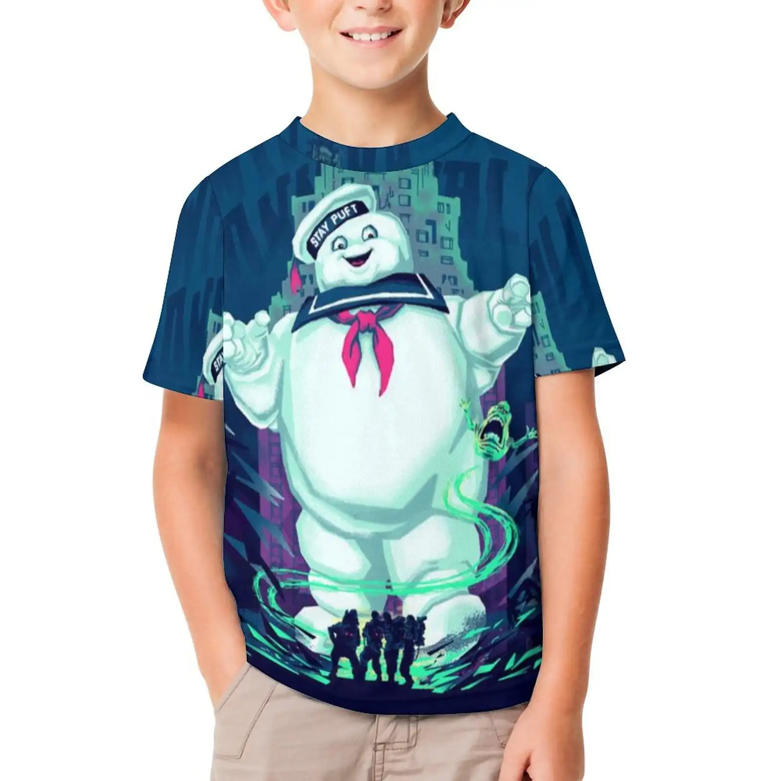 Ghostbusters Kids Top Stay Puft Logo Graphic Printed TShirt Boy Cool Casual Short Sleeve Creative T Shirt Party Fashion Clothing