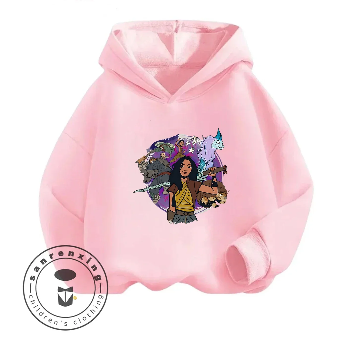 

Hot Cartoon Hoodie Raya And The Last Dragon Boys Girls 3-14Y Autumn Winter Cute Kawaii Street Outdoor Casual Warm Cozy Trendy