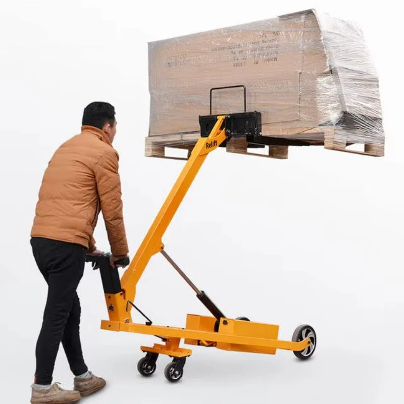 

Hydraulic Loading and Unloading Truck Pushing Manual Loading 300kg Artifact Folding Hydraulic Small Boom Forklift