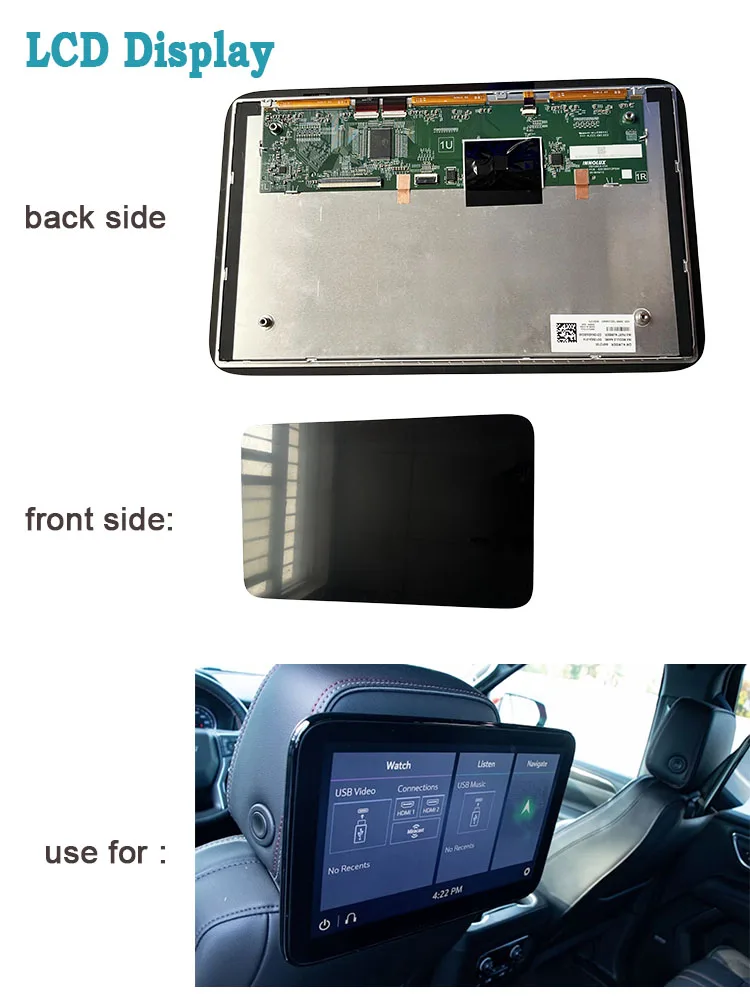 DD126EA-01A 12.6인치 LCD 디스플레이 (2021-2024 서버번 GMC 유콘 뒷좌석 엔터테인먼트 정보 화면)