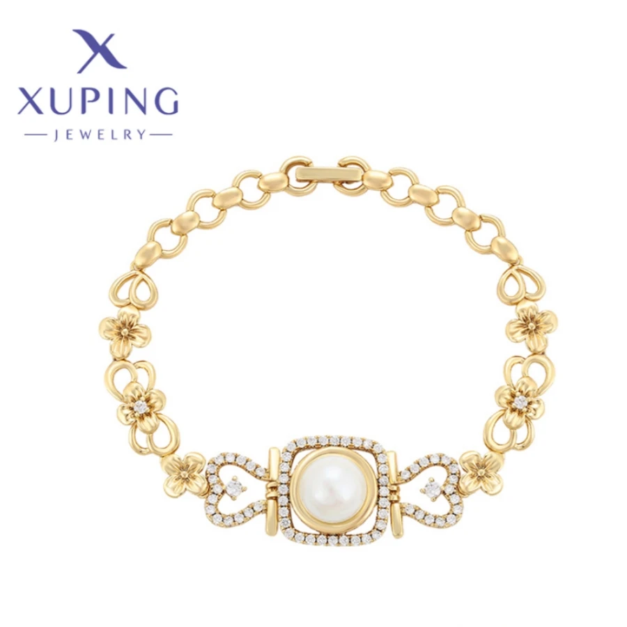 Xuping Jewelry New Arrival Fashion Unique Shape Light Gold Color Choker Romantic Bracelets for Women Birthday Gifts X000927685