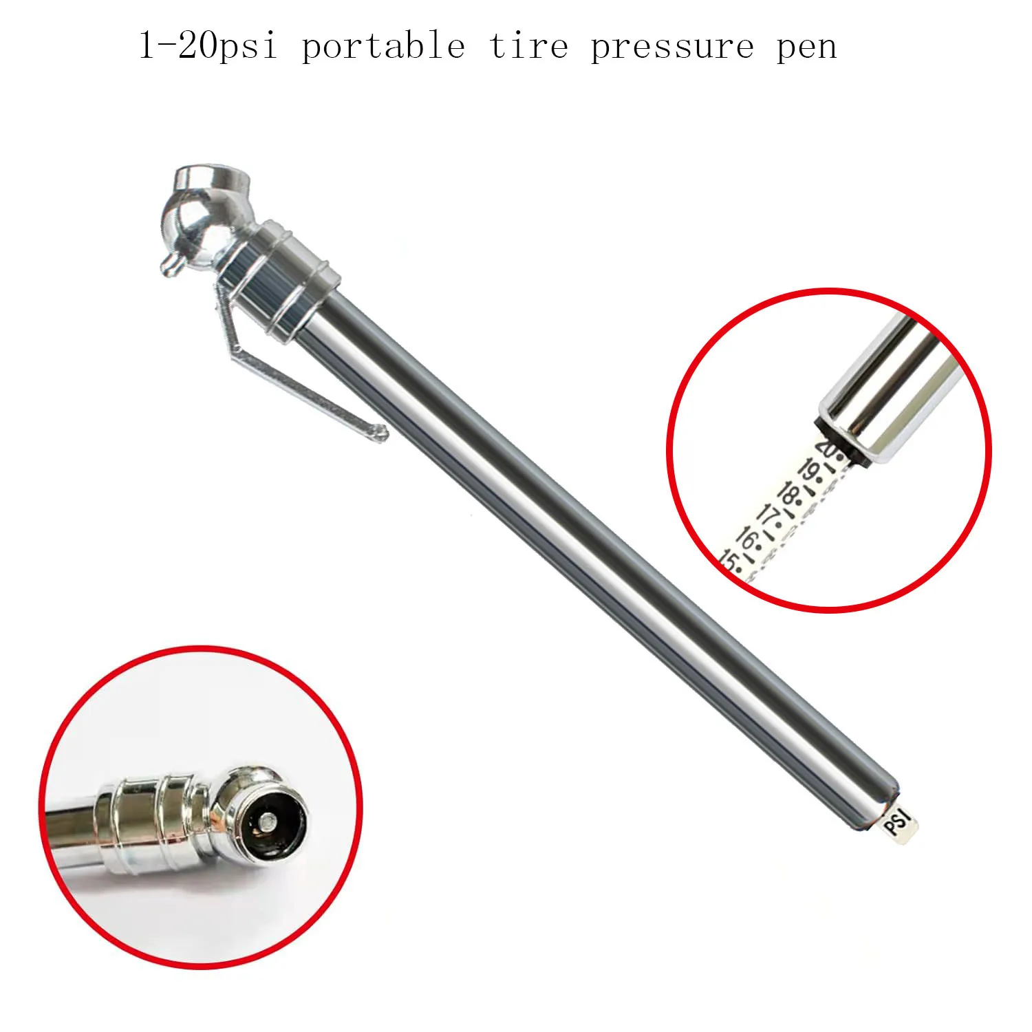 1-20PSI Tire Pressure Test Pen Car Tire Pressure Test Pen Portable Tire Pressure Test Pen Barometer