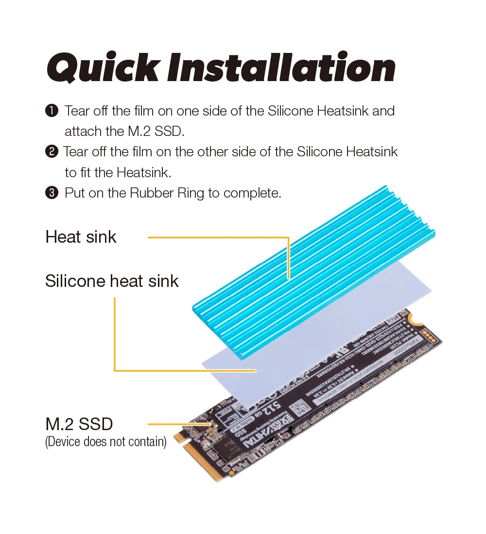 JetMedia JM-HS02 aluminium Aloi M.2 SSD penghilang panas tinggi penginstalan cepat