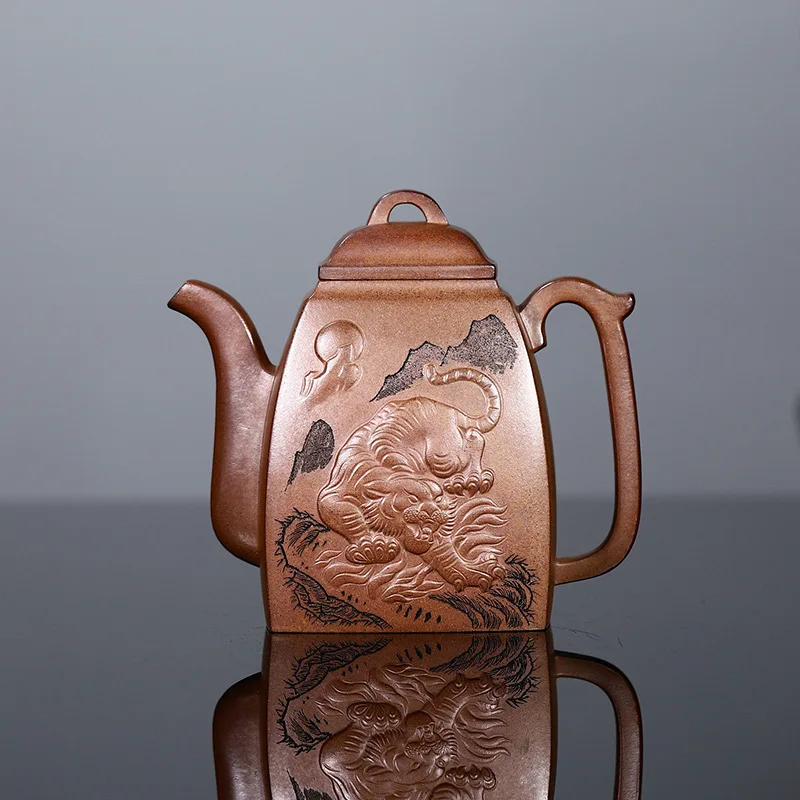 Wholesale Handmade Chinese Traditional Craftsmanship Longyao Wood-Fired Golden Clay 450Cc High-End Tea Set