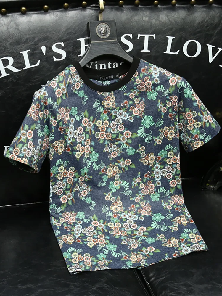 

Модная футболка с принтом для мужчин, повседневная, универсальная, с коротким рукавом, летняя новинка, дышащая, из полиэфирного волокна, городской стиль