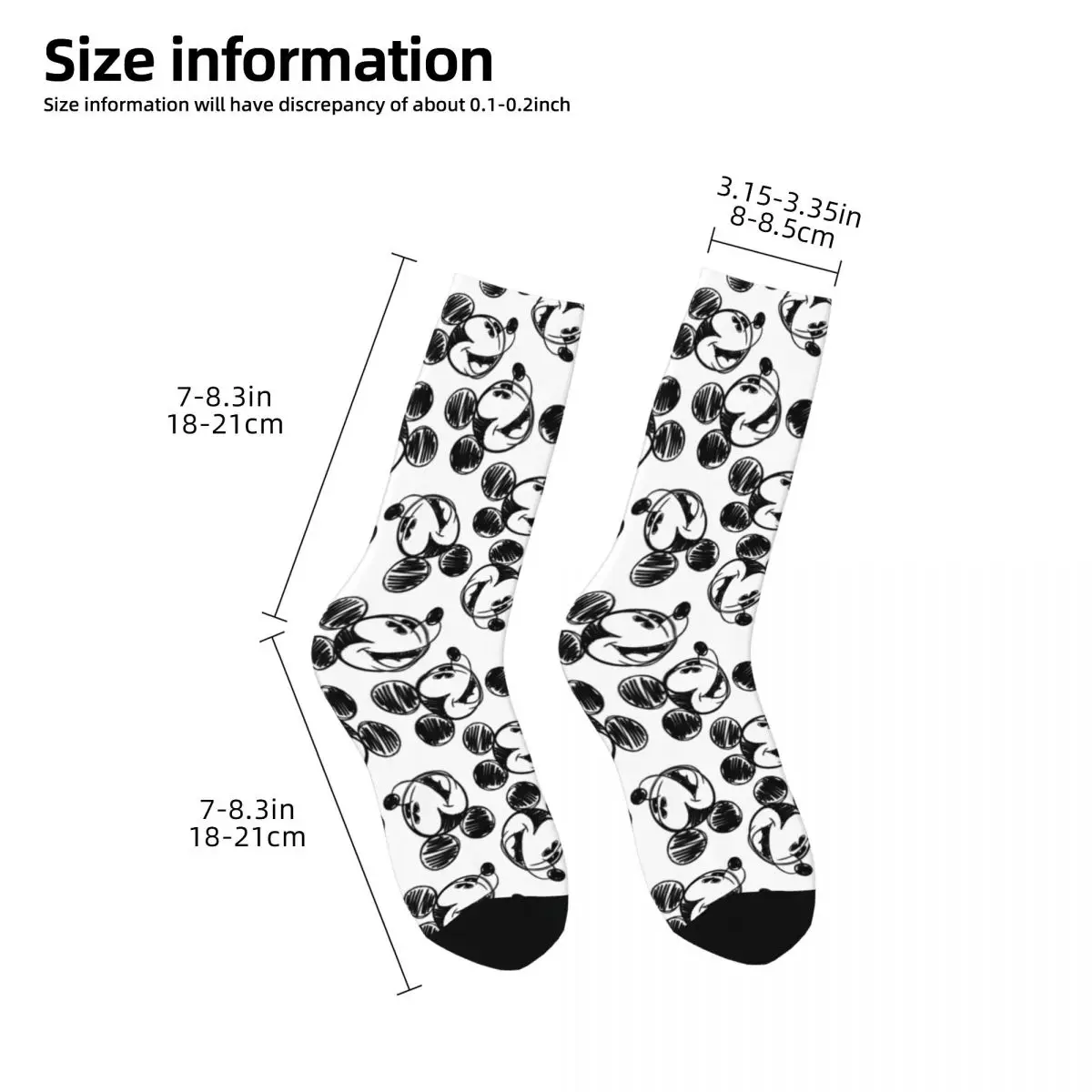 Crazy Design Mickey Mouse Head Basketball Socks Cartoon Anime Polyester Long Socks for Unisex