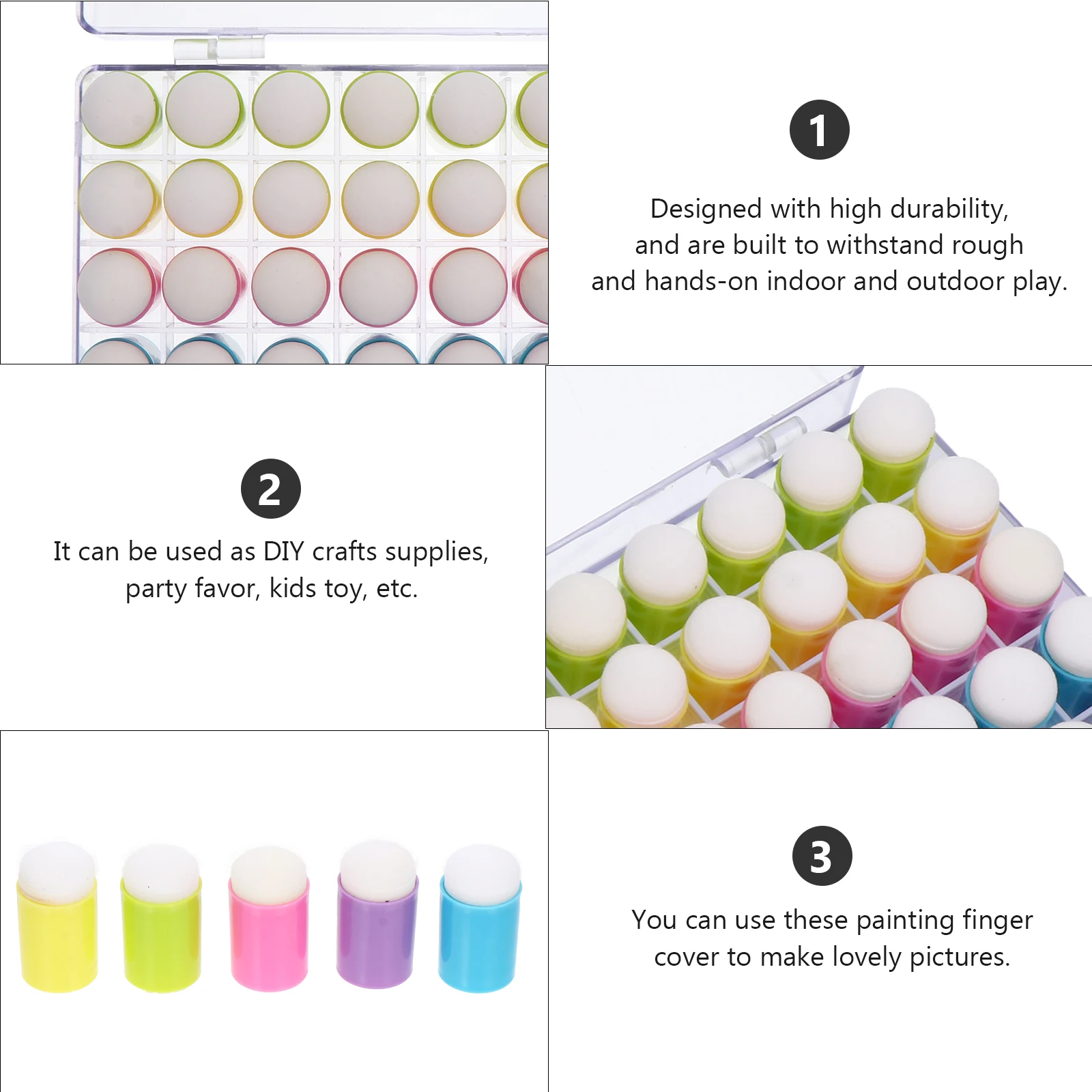 مجموعة واحدة من أدوات طلاء الأصابع، مستلزمات الأطفال، غطاء إسفنجي، وسادة تعليمية للعب نشاط الرسم، لعبة رسم للأطفال