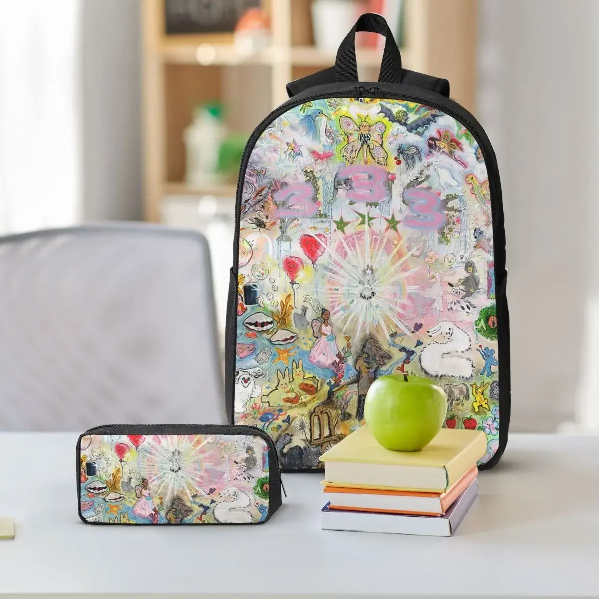 333 Bladee Album Cover Backpack Student Boys Girls BookBag School Bag Computer Shoulder Bags 3ps Insulated Lunch Bag Pencil Case