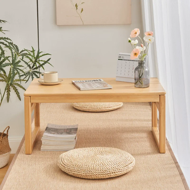 Japanese Style Coffee Tables Bamboo Rattan Tea Drinking Low Table Living Room Bedroom Side Tables Bay Window Laptop Stand
